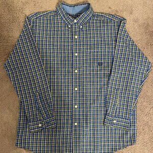 CHAPS Easy Care Plaid Button Down Short Sleeve Blue/Red/Green/ Men’s Size XL